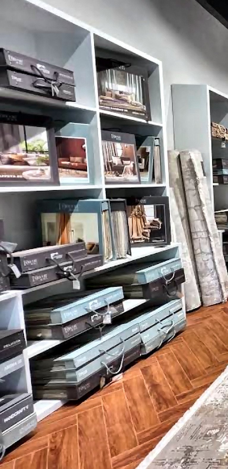 Wall covering and wallpaper sample books on display at Opulence Decor, Goregaon West